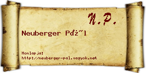 Neuberger Pál névjegykártya